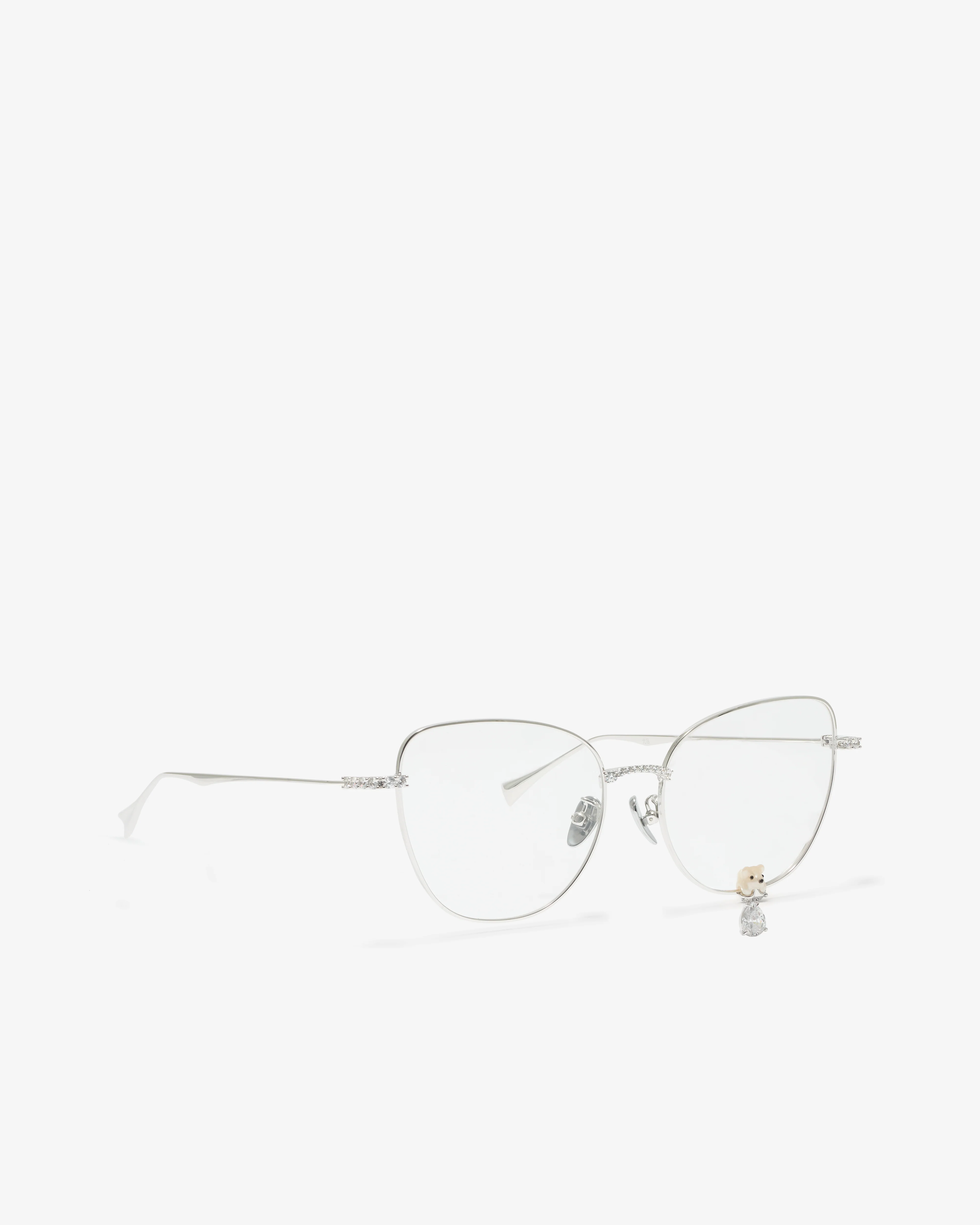 Yvmin - Bear Charm Glasses - (Silver) - Image 2